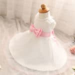 2017 Formal Birthday Baby Dress Party Bow Pattern Wedding Gown Christening Infant Hundred Days Banquet Vestido Clothing 1 Years