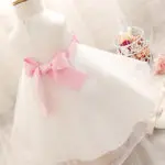 2017 Formal Birthday Baby Dress Party Bow Pattern Wedding Gown Christening Infant Hundred Days Banquet Vestido Clothing 1 Years - Image 3