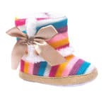 2017 New Arrival Special Offer Baby Girl Striped Fashion Baby Girl Shoes Cotton Rainbow Soft Sole Snow Boots Crib Toddler Warm - Image 2