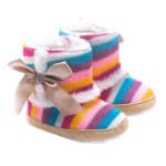 2017 New Arrival Special Offer Baby Girl Striped Fashion Baby Girl Shoes Cotton Rainbow Soft Sole Snow Boots Crib Toddler Warm