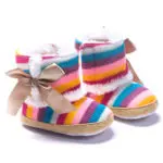 2017 New Arrival Special Offer Baby Girl Striped Fashion Baby Girl Shoes Cotton Rainbow Soft Sole Snow Boots Crib Toddler Warm - Image 4