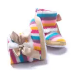 2017 New Arrival Special Offer Baby Girl Striped Fashion Baby Girl Shoes Cotton Rainbow Soft Sole Snow Boots Crib Toddler Warm - Image 5