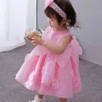 2017 New Girl Kids Festival Party Wear Baby Girl 1st Birthday Outfits Newborn Bebes Christening Gowns Baby Girl Dress - Image 2