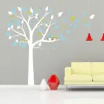 2017 New - Owl Standing Huge White Tree Wall Sticker Baby Nursery Bedroom Wall Art Decor Owl And Birds Decals Size 197 x 222 cm