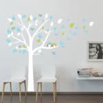 2017 New - Owl Standing Huge White Tree Wall Sticker Baby Nursery Bedroom Wall Art Decor Owl And Birds Decals Size 197 x 222 cm - Image 3