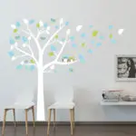 2017 New - Owl Standing Huge White Tree Wall Sticker Baby Nursery Bedroom Wall Art Decor Owl And Birds Decals Size 197 x 222 cm - Image 3