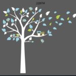 2017 New - Owl Standing Huge White Tree Wall Sticker Baby Nursery Bedroom Wall Art Decor Owl And Birds Decals Size 197 x 222 cm - Image 4