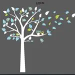 2017 New - Owl Standing Huge White Tree Wall Sticker Baby Nursery Bedroom Wall Art Decor Owl And Birds Decals Size 197 x 222 cm - Image 4