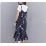 2017 New Summer Maternity Dress Cotton Short-Sleeved T-Shirt +Sling Floral Skirt Big Size Two-piece Women Clothes B0251 - Image 3