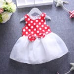 2017 Newborn Girl's Baby Dress Dots Minnie Bow Fashion Wave Point Sleeveless Vest Dress New Infant Summer Kids Clothing