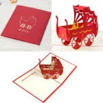 2017 Pop Up 3D Card Baby Carriage Birthday Christmas Custom Greeting Cards Gift Hot MAR23_30 - Image 2