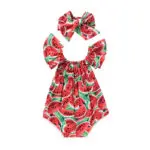 2017 Retail Baby Girl Bodysuit Newborn Baby Clothes Cartoon Prited Short Sleeve Cotton Baby Bodysuits Body Bebes Clothing