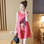 2017 Summer Chiffon Maternity Dresses For Pregnant Women Clothes Print Sleeveless Tank Vest Dress Cute Pregnancy Clothing
