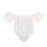 2017 Summer Cotton Newborn Baby Girl Clothes Lace Floral Short Sleeve 0-24M White Bodysuit Sunsuit Outfits - Image 2