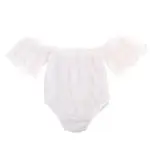 2017 Summer Cotton Newborn Baby Girl Clothes Lace Floral Short Sleeve 0-24M White Bodysuit Sunsuit Outfits - Image 2