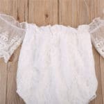 2017 Summer Cotton Newborn Baby Girl Clothes Lace Floral Short Sleeve 0-24M White Bodysuit Sunsuit Outfits - Image 3