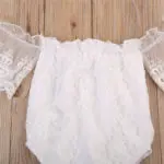 2017 Summer Cotton Newborn Baby Girl Clothes Lace Floral Short Sleeve 0-24M White Bodysuit Sunsuit Outfits - Image 3