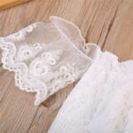 2017 Summer Cotton Newborn Baby Girl Clothes Lace Floral Short Sleeve 0-24M White Bodysuit Sunsuit Outfits - Image 5