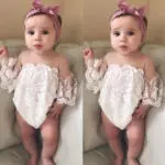 2017 Summer Cotton Newborn Baby Girl Clothes Lace Floral Short Sleeve 0-24M White Bodysuit Sunsuit Outfits - Image 6