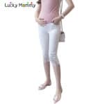 2017 Summer Leg Lace Capris for Pregnant Women Fashion Maternity Pants Black White Pregnancy Shorts Cotton Maternity Clothes
