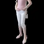 2017 Summer Leg Lace Capris for Pregnant Women Fashion Maternity Pants Black White Pregnancy Shorts Cotton Maternity Clothes - Image 4