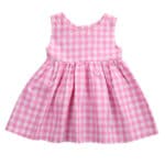 2017 new arrival Summer Newborn Toddler Baby Girls Clothes Pink Plaid sleeveless dress 0-24M Kids Baby girl dress