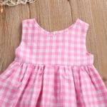 2017 new arrival Summer Newborn Toddler Baby Girls Clothes Pink Plaid sleeveless dress 0-24M Kids Baby girl dress - Image 4
