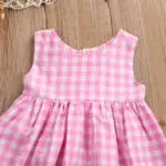 2017 new arrival Summer Newborn Toddler Baby Girls Clothes Pink Plaid sleeveless dress 0-24M Kids Baby girl dress - Image 4