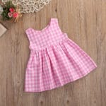 2017 new arrival Summer Newborn Toddler Baby Girls Clothes Pink Plaid sleeveless dress 0-24M Kids Baby girl dress - Image 6