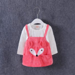 2017 spring autumn cartoon rabbit character costumes for kid Children clothing baby girl dresses princess dress for 0-2 years - Image 2