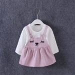 2017 spring autumn cartoon rabbit character costumes for kid Children clothing baby girl dresses princess dress for 0-2 years - Image 3