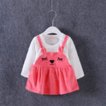 2017 spring autumn cartoon rabbit character costumes for kid Children clothing baby girl dresses princess dress for 0-2 years - Image 4