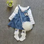 2017 two-piece suit autumn and winter newborn baby baby clothing baby girl dress princess party christmas dress ballet skirt dre - Image 2