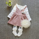 2017 two-piece suit autumn and winter newborn baby baby clothing baby girl dress princess party christmas dress ballet skirt dre