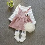 2017 two-piece suit autumn and winter newborn baby baby clothing baby girl dress princess party christmas dress ballet skirt dre