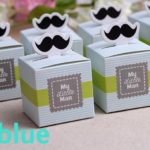 20pcs "My Little Man" Mustache Blue Green Birthday boy baby shower Candy Box Gift Packaging Chocolate Boxes Baby Shower Favors - Image 2