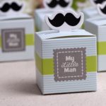 20pcs "My Little Man" Mustache Blue Green Birthday boy baby shower Candy Box Gift Packaging Chocolate Boxes Baby Shower Favors - Image 4