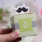 20pcs "My Little Man" Mustache Blue Green Birthday boy baby shower Candy Box Gift Packaging Chocolate Boxes Baby Shower Favors - Image 6