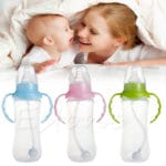240ML Baby Cup Children Learn Drinking Straw Infant Milk Feeding Nipple Bottle