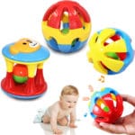 2pcs Baby Toy Fun Little Loud Jingle Ball Ring Develop Baby Intelligence,Training Grasping Ability Rattles Baby Toys 0-12 Months