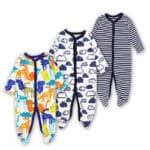 3 PCS  100% Cotton Baby Romper Long Sleeves Baby Pajamas Cartoon Printed Newborn Baby Girls Boys Clothes Baby Romper