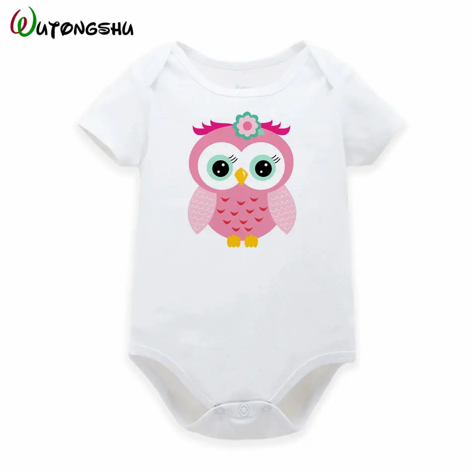 3 Pieces/lot Fantasia Baby Bodysuit Animal Owl Infant Jumpsuit Overall Short Sleeve Body Suit Baby Clothing Set Summer Cotton - Image 3