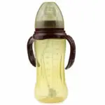 330ml PP Wide Mouth Baby Infant Kids Automatic Pipette Straw Pacifier Nipple Feeding Milk Bottle w/ Non slip Handle & Cup Cover - Image 2