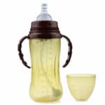 330ml PP Wide Mouth Baby Infant Kids Automatic Pipette Straw Pacifier Nipple Feeding Milk Bottle w/ Non slip Handle & Cup Cover - Image 3