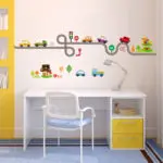 * 3D Cartoon cars bus traffic track wall stickers for kids room Baby Children's Room Bedroom Decor Wall Art Decal Poster Mural - Image 2