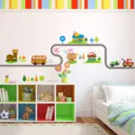* 3D Cartoon cars bus traffic track wall stickers for kids room Baby Children's Room Bedroom Decor Wall Art Decal Poster Mural - Image 4