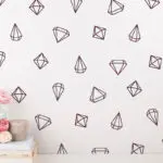 48 Diamond Decals Geometric Wall Decals Princess Girl Bedroom Wall Art Stickers Baby Wall Decals Removable Vinyl Cute Prism J998 - Image 2
