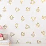 48 Diamond Decals Geometric Wall Decals Princess Girl Bedroom Wall Art Stickers Baby Wall Decals Removable Vinyl Cute Prism J998