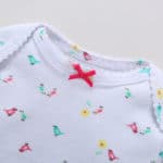 4Pcs/Lot Summer Baby Girl Bodysuits Set Rose Red Dot Long Sleeves Black Flowers Cotton Baby Bodysuits Baby Girl Clothes Sets V20 - Image 3