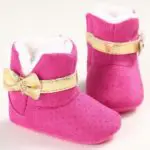 5 Colors Fashion Sweet Winter Newborn Girl Princess First Walkers Super Warm Bow Shoes Crib Bebe Snow Soft Soled Baby Boots - Image 3